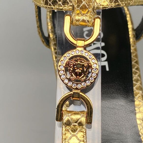 Versace Gold Medusa '95 Metallic Heeled Sandals size 36 - Picture 7 of 14